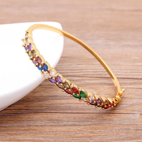 New Design Luxury Fashion Bangles Top Quality Copper Zirconia Jewelry