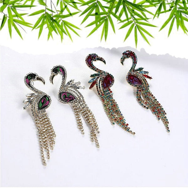 Women rhinestone Animal earrings claw chain Drop earrings