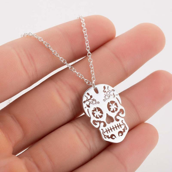 Vintage Skeleton Pendant Necklace Women Ethnic Skull Necklaces