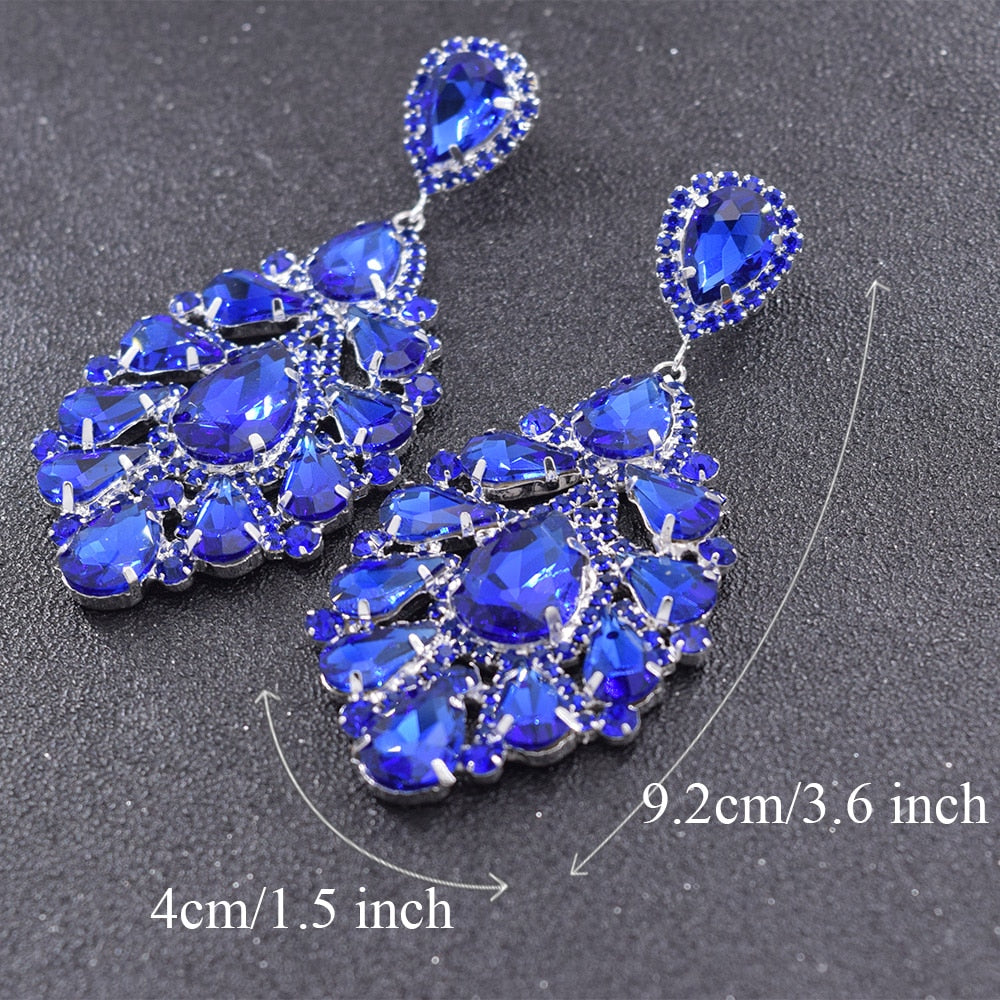 CUIER Exquisite Girls Waterdrop Earring with Rhinestones Sparkly Crystal Jewelry Accessories for Women Gift Wedding