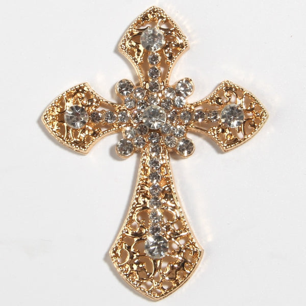 120PCS  Big Chic Metal Alloy Crystal Crosses Embellishment Rhinestone Buttons