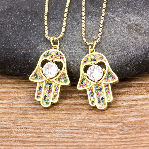 Hamsa Evil Eye Necklace For Women