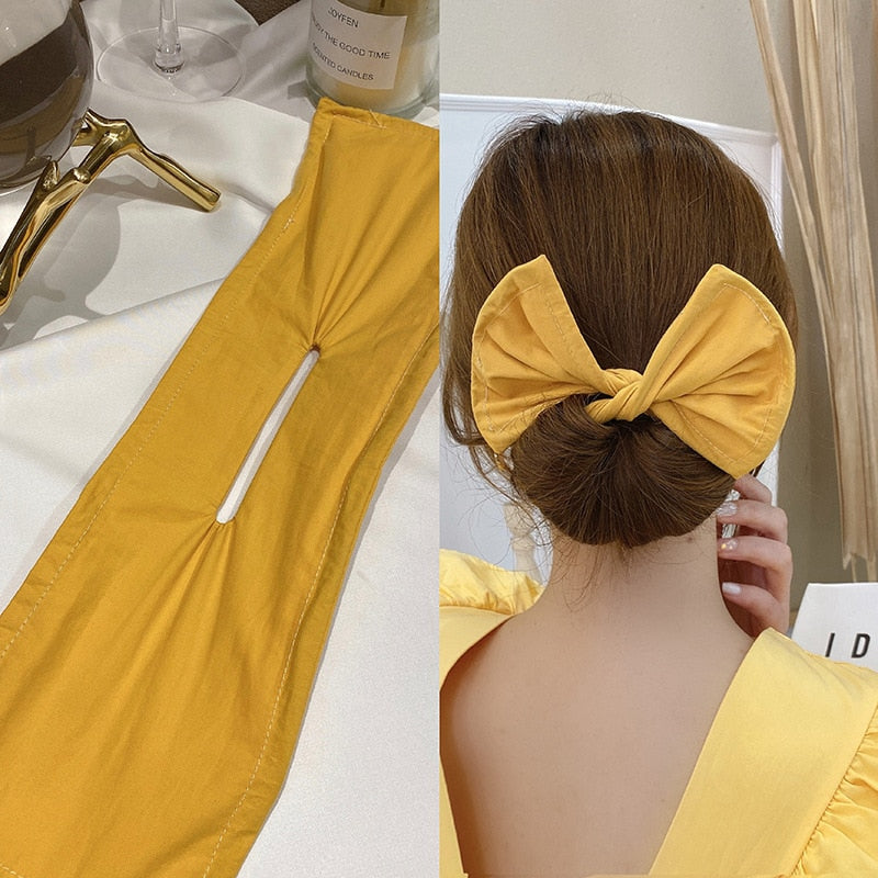 Fashion female magic twisting lazy long hair curly hair artifact printing bow headband