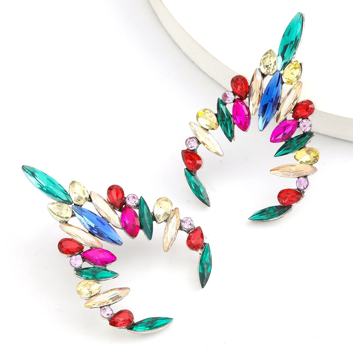 fashion summer new alloy color rhinestone temperament wild earrings