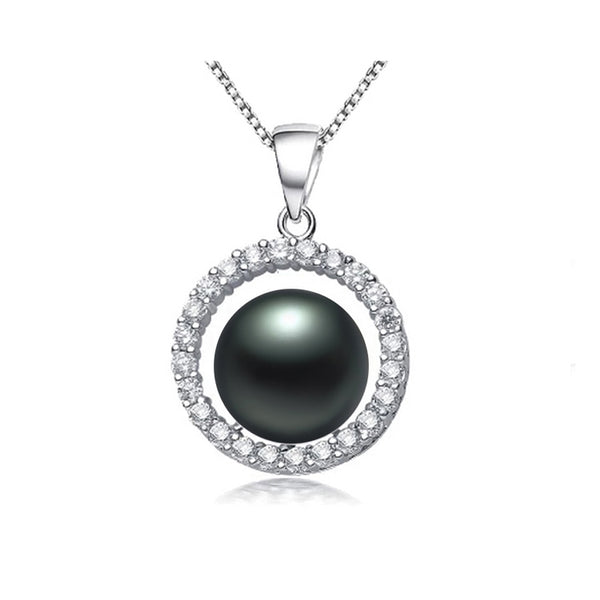 Classic 925 Sterling Silver Circle Round Zircon Pendant