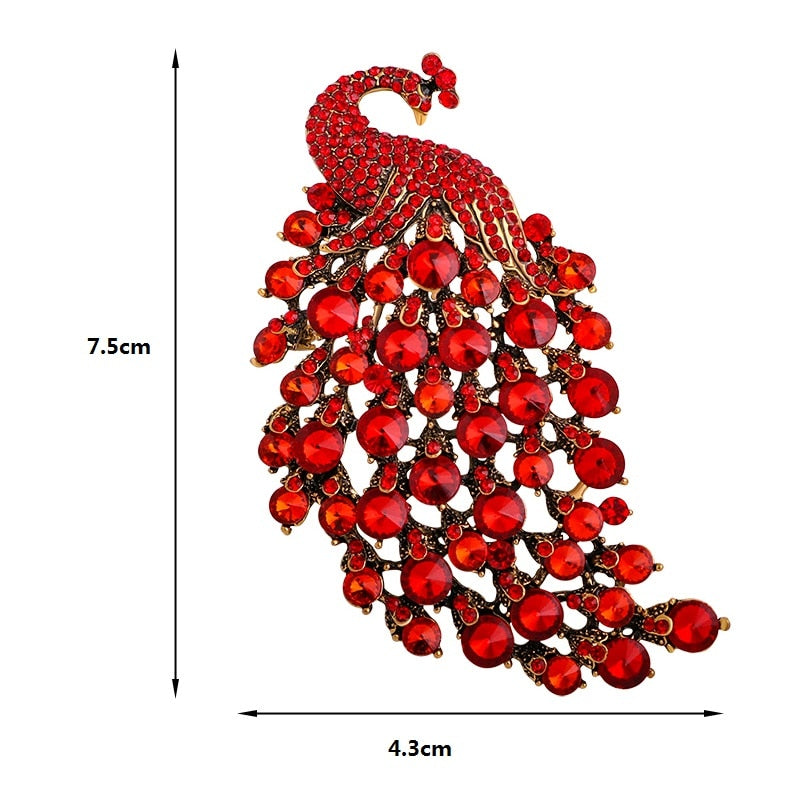 Normal Size Peacock Brooches For Women