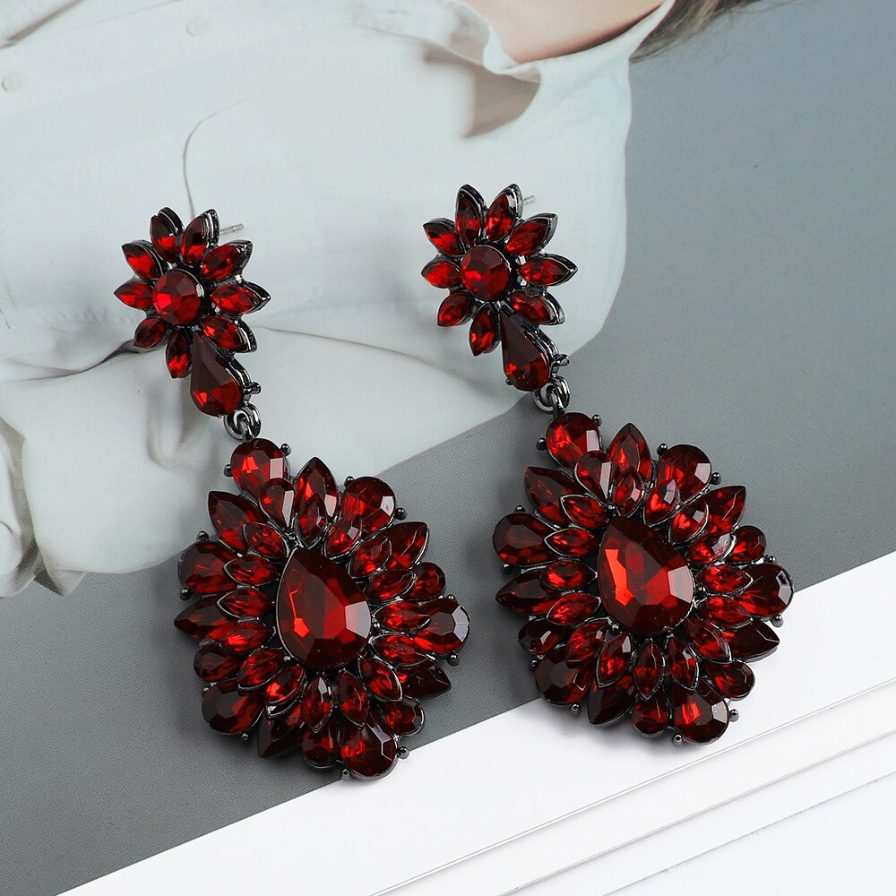 Charm Sweet Ethnic Style Flower Long Dangle Earrings