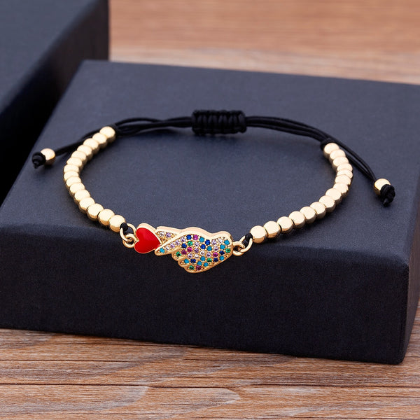 Love Heart Charm Bracelet Women Men