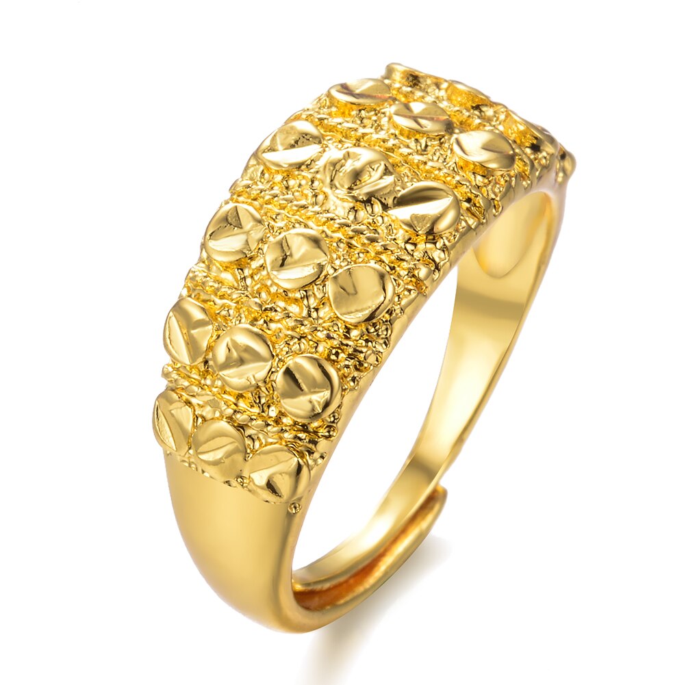 Resizable Gold Ring for Women Girls Dubai Gold Color African Rings