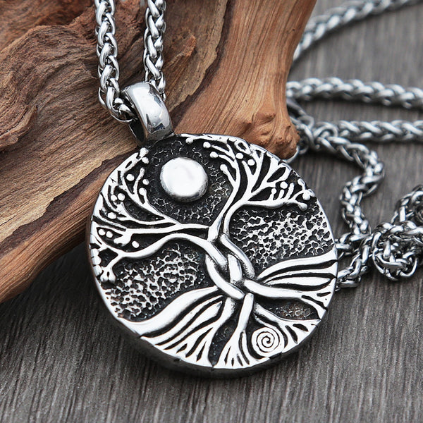 Vintage Viking Tree of Life Pendant Necklace Men