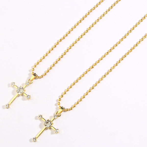 5Pcs 3cDominic Toretto The Fast Crystal Jesus Cross Pendant Necklace Gift  Rhinestone Buttons