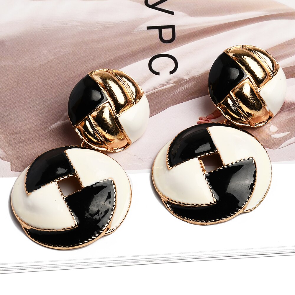 Fashion Double Round Za Dangle Earrings High-Quality Luxury Ear Accessories For Women