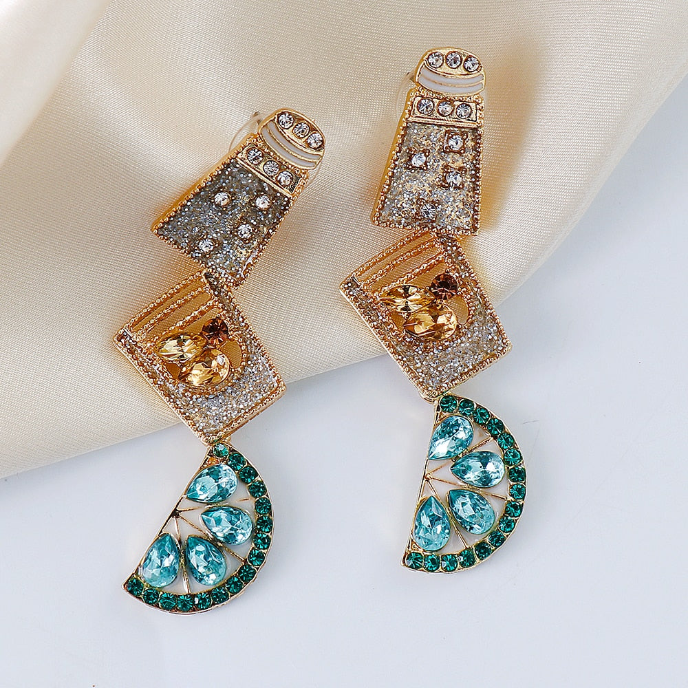 New Christmas Rhinestones Dangle Earrings