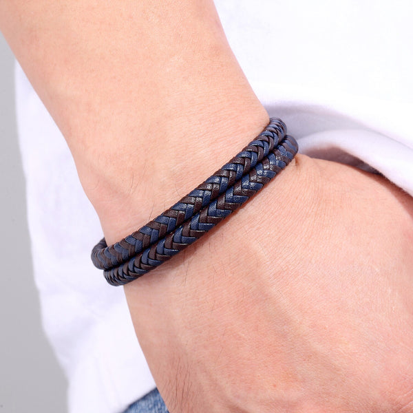 Punk Style New Multi-layers Handmade Braided Genuine Leather Bracelet