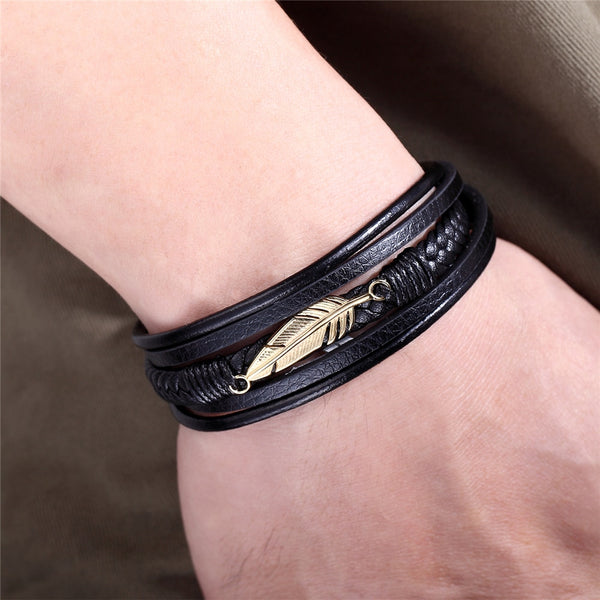 Maple leaf Stainless Steel Magnetic Buckle Bangle