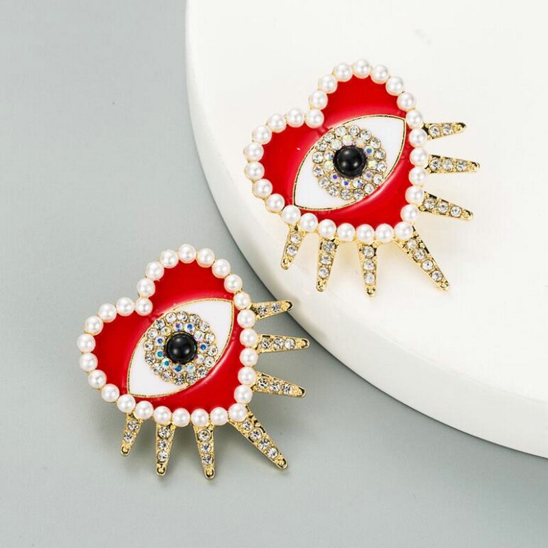 Oorbellen Heart Shaped Eye Stud Earrings For Women