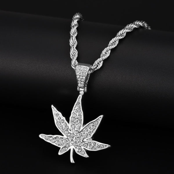 Weed Herb Charm Necklace Maple Leaf Pendant Necklace