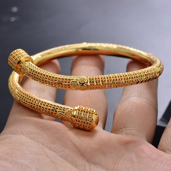 Dubai Gold Color Bangles for Women Girls Gold Color Bangles Bracelets Jewelry Gift