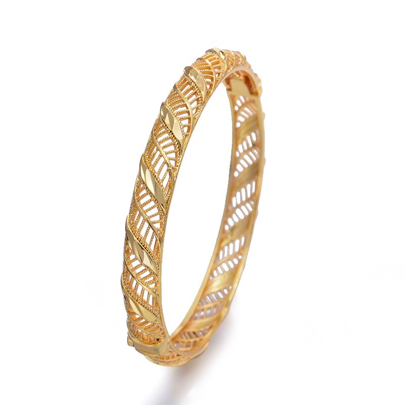 1Pcs Can Open Dubai Arab Kuwait  Gold Color Bangles For women