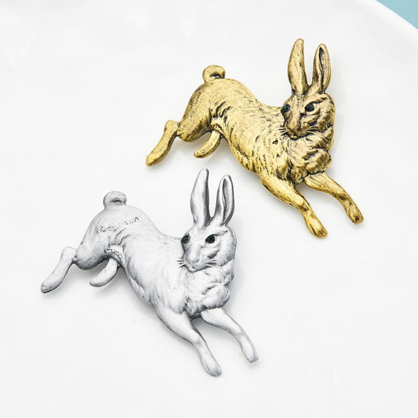 Vintage Running Rabbit Brooches For Women Men