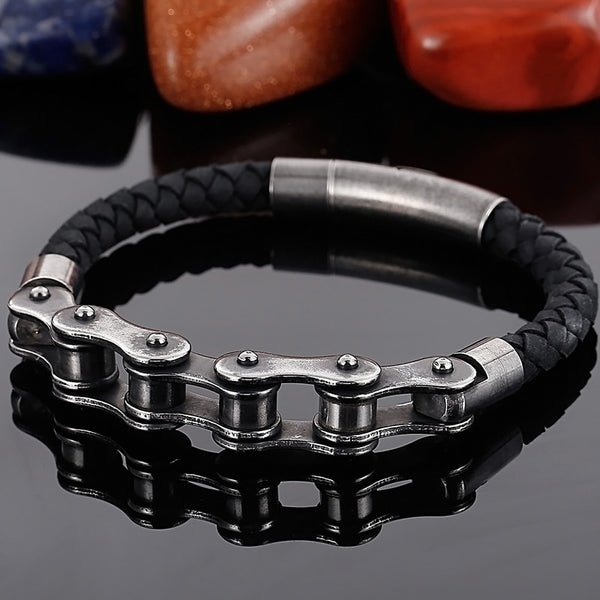 Vintage Stainless Steel Men Bracelet 10MM Cycling Bicycle Link Chain Men's Bracelets