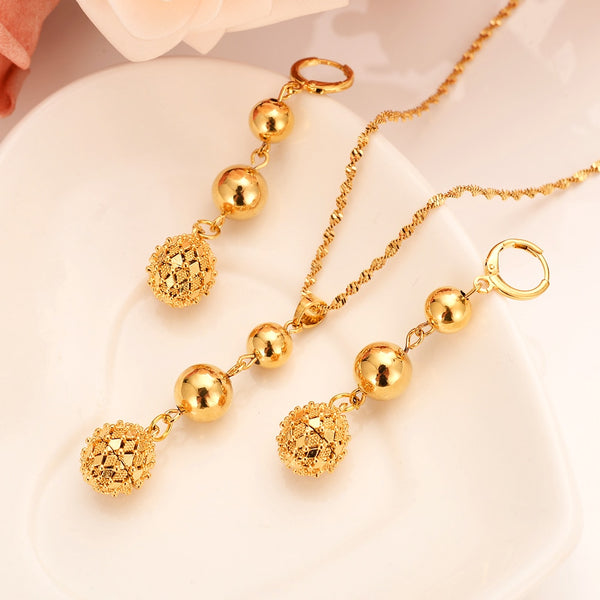 24k Amazing african beads jewelry set chain women