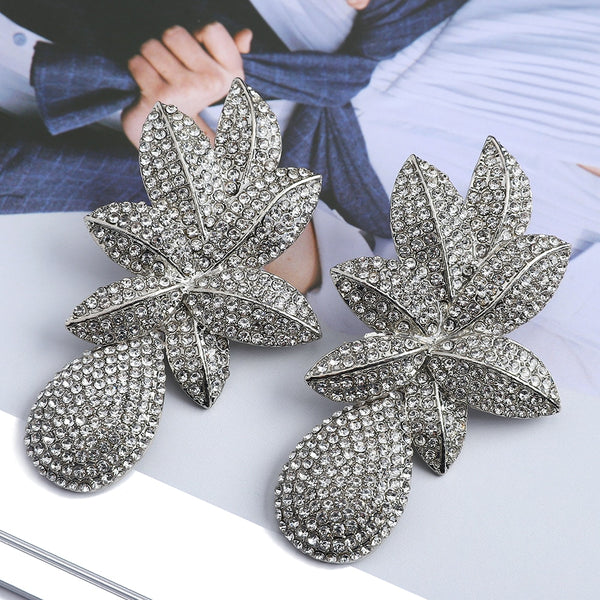 Charm Joyas Metal Leaf Pendants Earrings For Women