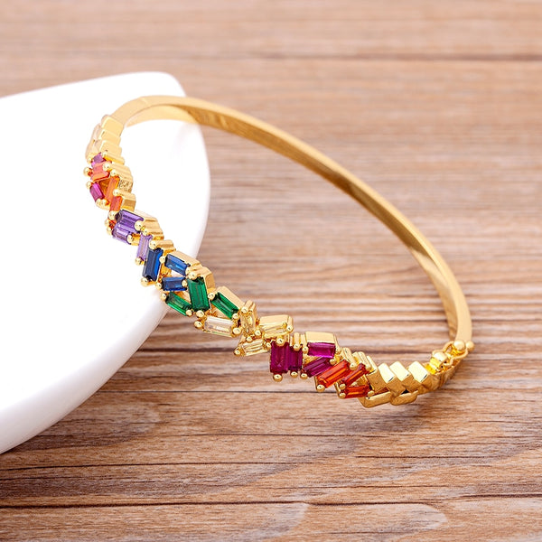 New Fashion Bangles Femme Crystal Copper Zircon Women