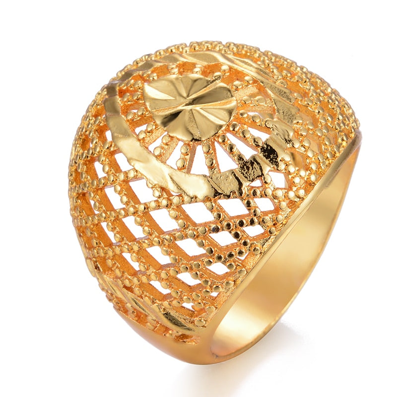 Gold Color Ring for Women Girl  Wedding Rings Jewelry