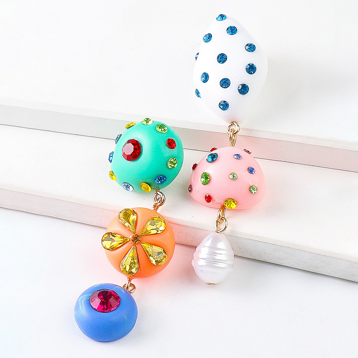 New Arrival Long Colorful Acrylic Irregular Drop Earring