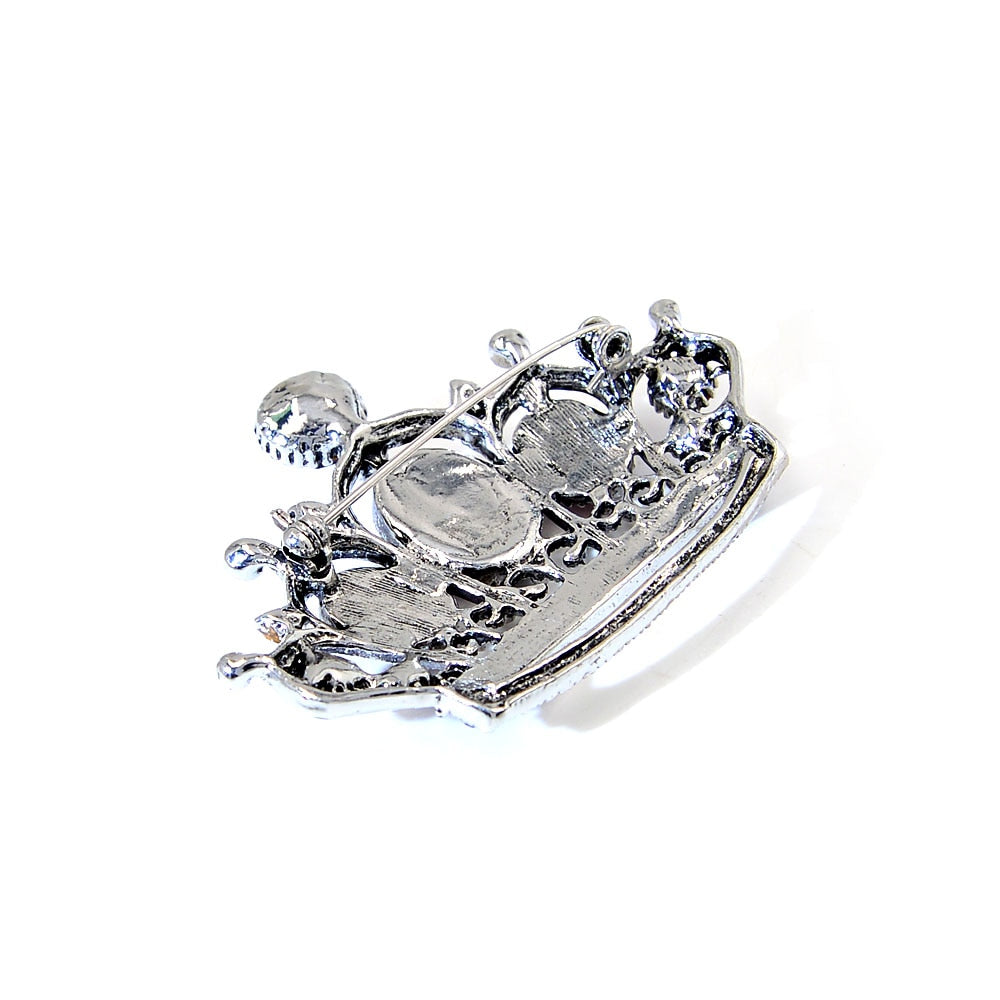 Crystal Crown Brooches For Women