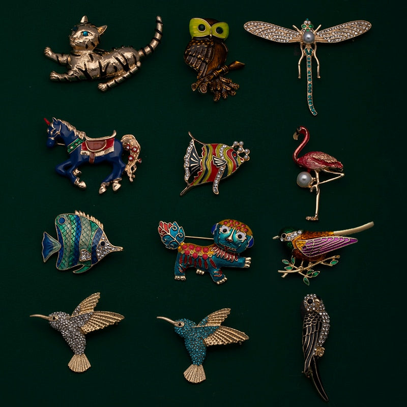 New Creative Animal Insect Horse Broach Bird Men Brooch