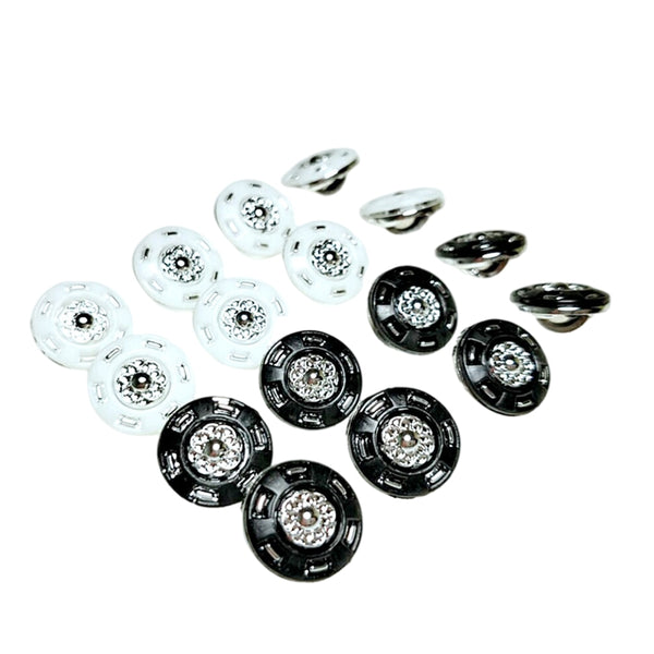 30pcs 13mm White/Black Plating Buttons Shank DIY Apparel Sewing Accessories Shirt Buttons