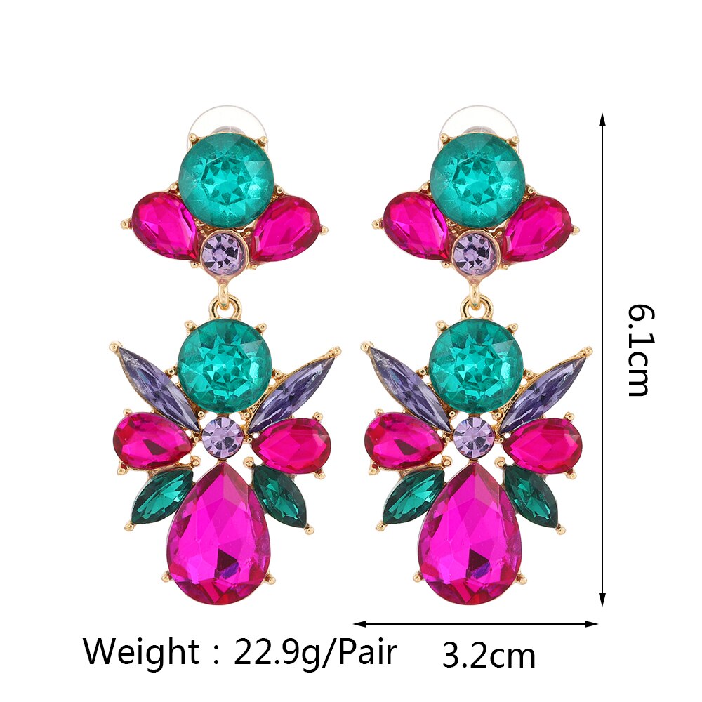 Fashion Luxury  Transparent Rhinestone Pendants Earring