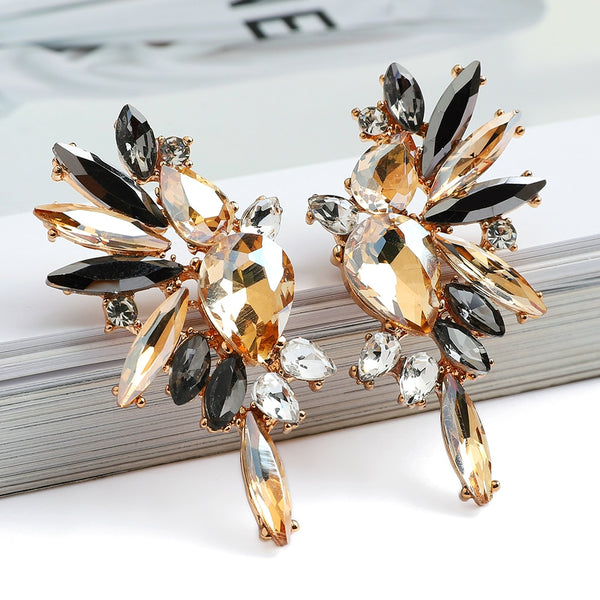 New Irregular Crystal Stud Earrings Punk Gothic Accessories For Women