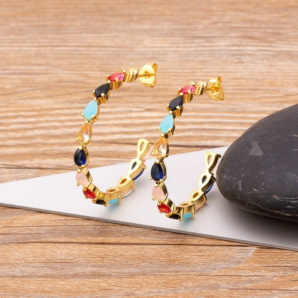 New Boho Fashion Hoop Colorful Big Circle Earings