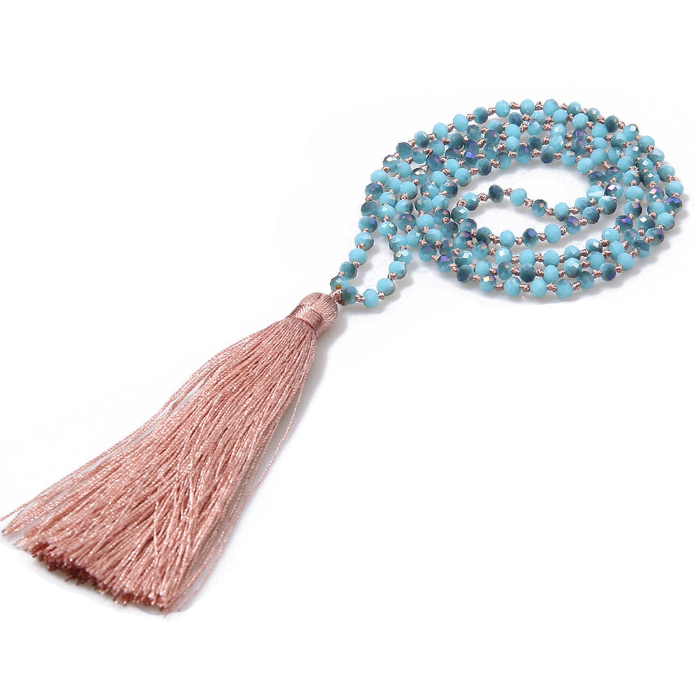 Ethnic Long Tassel Maxi Statement Necklace