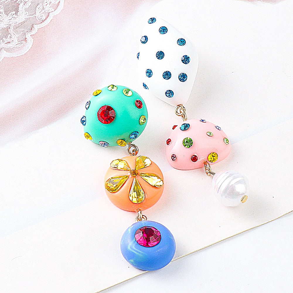 New Arrival Long Colorful Acrylic Irregular Drop Earring