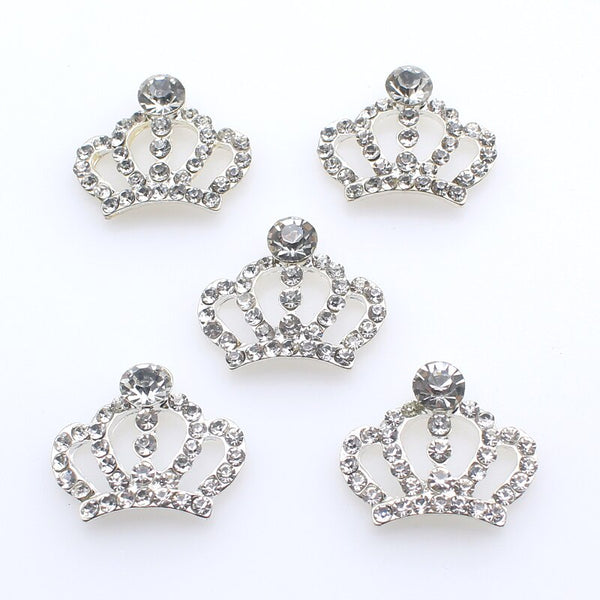 10Pcs/Lot 23*30mm Alloy Crown Rhinestone Headgear Hairpin Holiday Party Clothing DIY