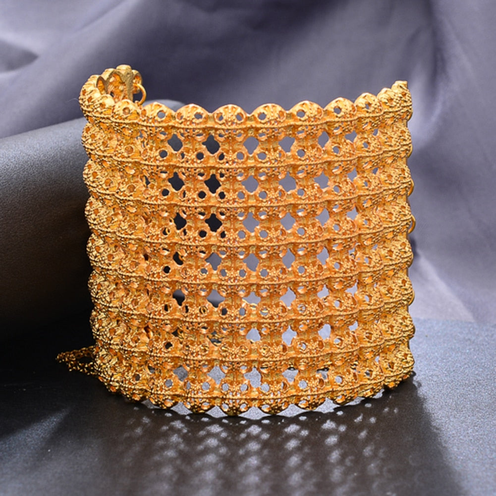 24k Dubai Gold Color Bangles Bracelet For Women