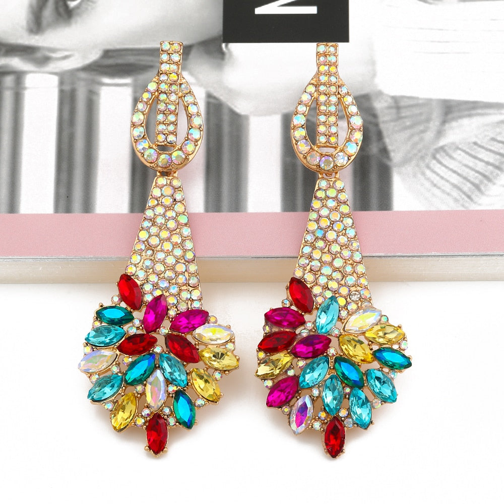 New Arrival Vintage Hollow Crystal Drop Earrings