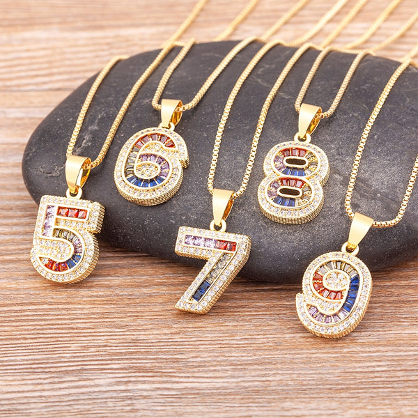 Lucky Number Pendant Necklace for Women