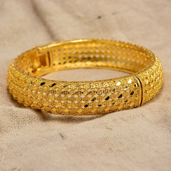 Dubai  African Bangle Ethiopian Gold Color Bracelets For Women