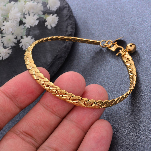 20CM Trendy Chain Gold Colour Bracelet For Men/Women