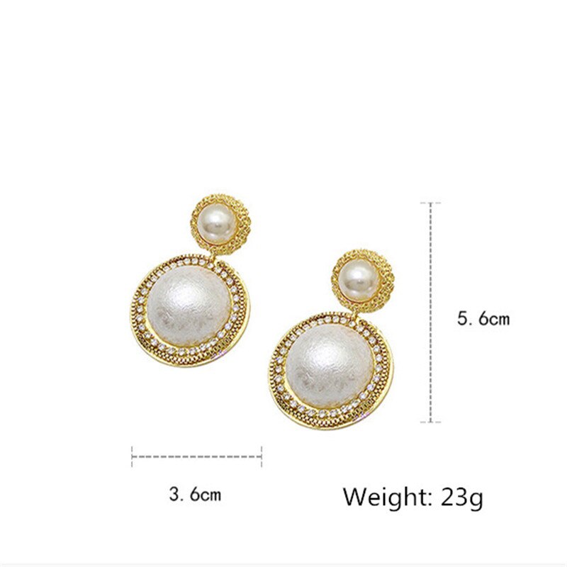 Simulation Pearl Drop Earrings for Women Rhinestone Dangle Earrings