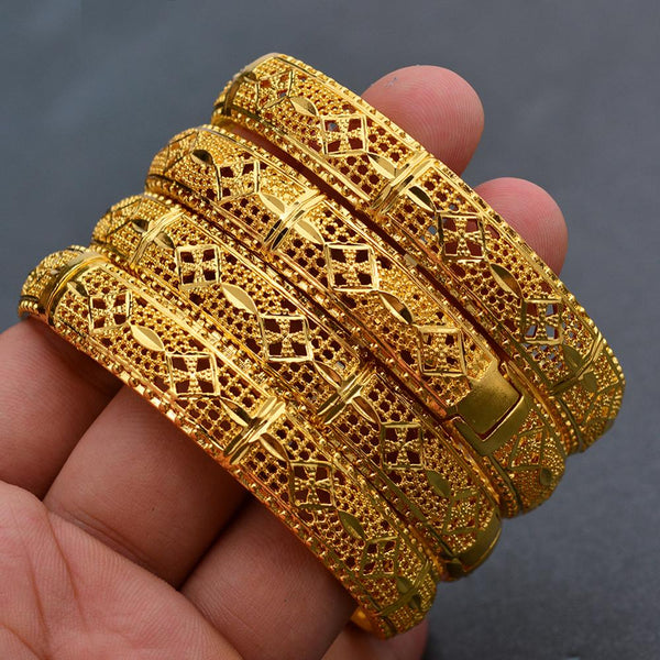 1 Pcs/Lot Gold Color Dubai Bangles for Women Ethiopian Bracelets