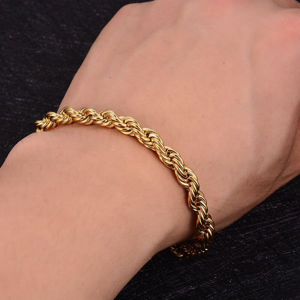 Chain Link bracelet homme Gold Color Dubai Ethnic AfricanMiddle East Bangles Jewelry Gifts