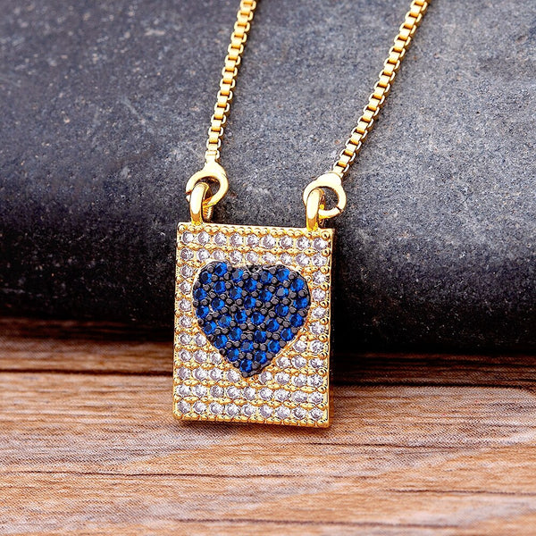 Fashion Square Shape Haert Love Pendant for Women