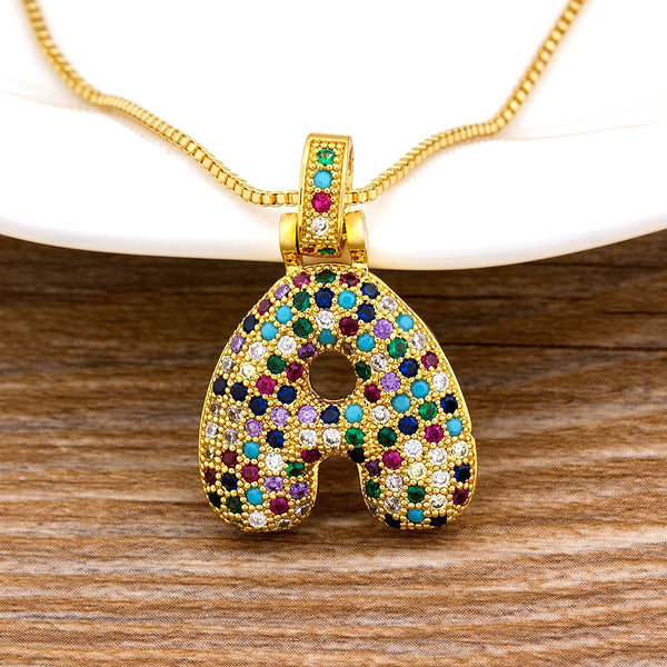 Luxury A-Z 26 Letters Zircon Pendant for Women