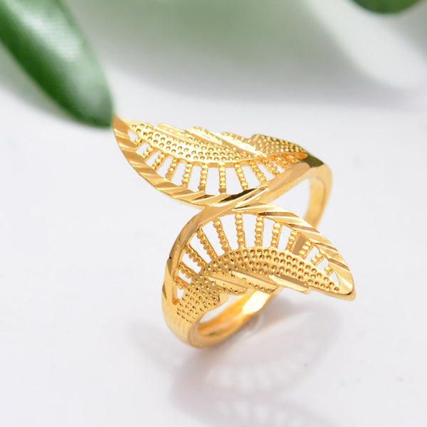 24k Ethiopia Nigeria Africa Erit OmanGood Luck Golden Color Pattern Wedding Cold color Rings